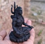 Adi Shiva Mahayogi Sculpture 3.5 Inch Height Black 3D Printed UV Resin