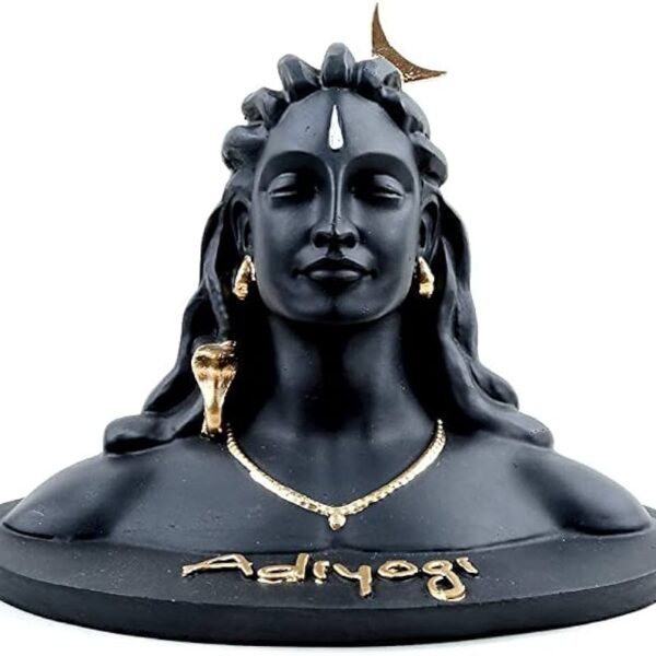 Adiyogi Shiva Statue Small, 5 inch, Black, for Car Dash Board