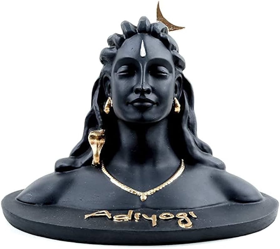 Adiyogi Shiva Statue Small, 5 inch, Black, for Car Dash Board