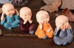 Set of 4 Baby Buddha Monk