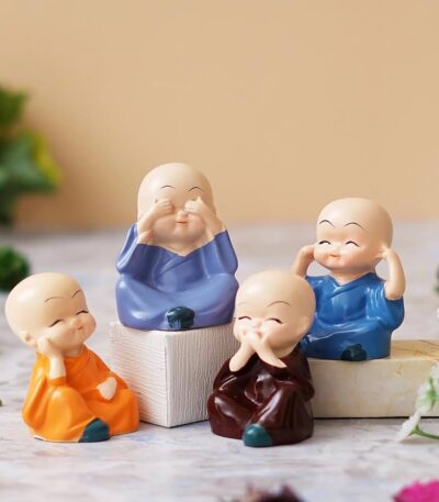 Set of 4 Baby Buddha Monk